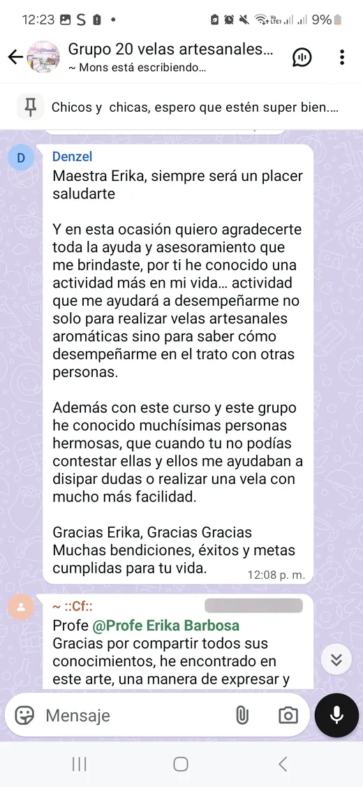 Testimonio de alumna de la academia